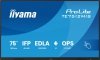 IIYAMA Monitor interaktywny 75 cali TE7512MIS-B4AG  40pkt,IPS,4K,24/7,7H,                ANDROID 14, RK3576, 8/128GB, EDLA, Essential
